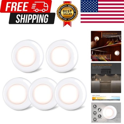Push Tap Light, 2.8  Mini Night Touch LED Puck Lamp, Portable Under Cabinet L...