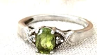 Vintage?  Sterling Silver 925 Green Peridot Ring Sz 6.5 Pretty Sparking! Womans