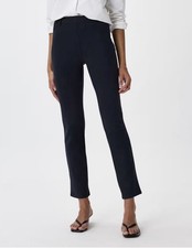 Quince EUC Ultra Stretch Ponte Straight Leg Pants Navy Medium Petite 25” Inseam 