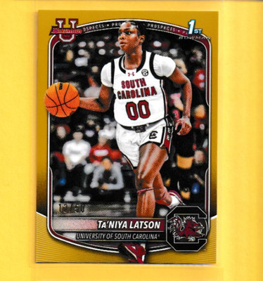 Bowman U Prospects Ta'Niya Latson South Carolina Gold /50 Rookie BPP-86