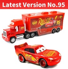 1-2Pcs Disney Pixar Car No.95 3rd McQueen Mack  Hauler Truck 1:55 Diecast Toy