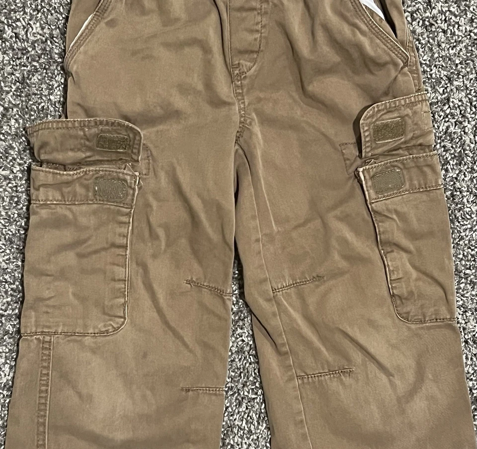 Pantalones/fondos de vestir cargo marrón/caqui artesanales para niños talla 6 Foto 3 de 4