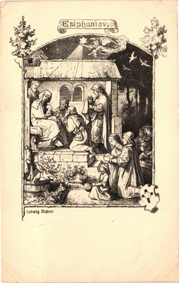 Ludwig Richter Weihnachts Nativity Christmas Germany Art Postcard