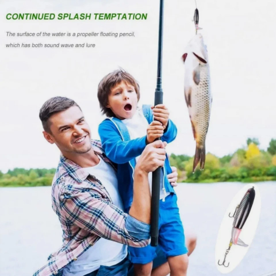 Señuelos de pesca 10ps cebo Whopper Plopper Topwater cola giratoria flotante para lubina Foto 4 de 4