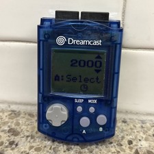 Sega Dreamcast Visual Memory Unit Blue VMU HKT-7000 Memory Card - TESTED 