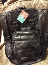 VINTAGE MAXAM GENUINE LAMBSKIN LEATHER BACKPACK BLACK EXTRA LARGE GREAT GIFT!