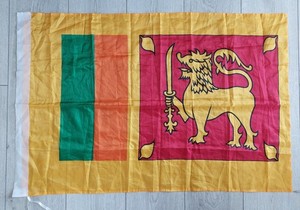 Sri Lanka flag, polyester, size 90 x 60 cm/ 35.4 x 23.6 in, used
