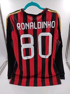 NEW Adidas AC Milan 2013/2014 #80 Ronaldinho Long Sleeve Home