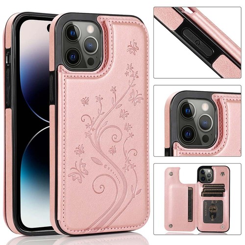 Magnetic Card Slots Flip Cover Stand Phone Case For iPhone 15 Pro 14 13 12 MAX - Afbeelding 43 van 96