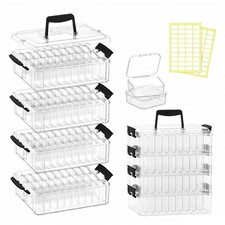 Bead Organizer Box 120 Pcs, 4-Tier Large Capacity Stackable Bead Storage Cont...