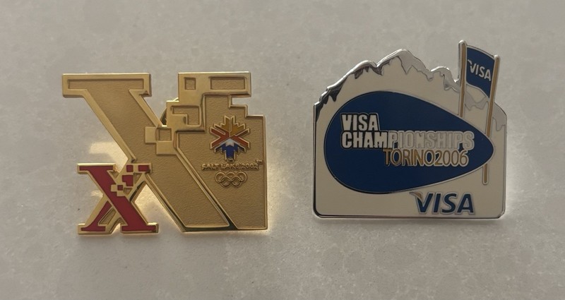Salt Lake City 2002 Olympics & Visa Championships Torino Olympics 2006 Pin . New