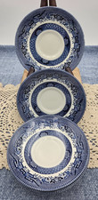 Set of 6 Vintage Churchill Blue Willow Saucer Plates - Made in England 5.5"