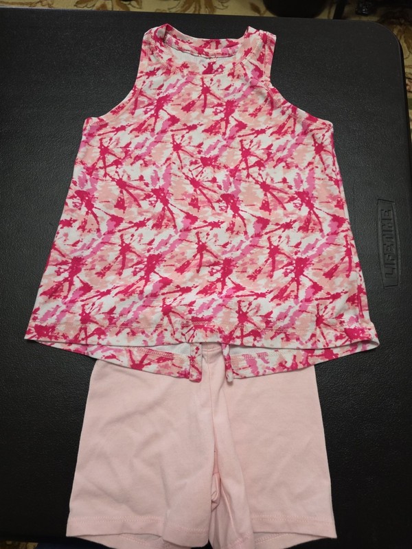 Girls Sz 4-5 Tiedyed Tank Top And Shorts