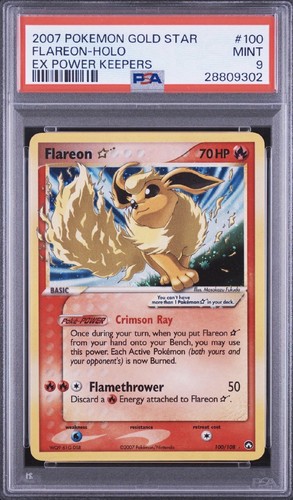 Pokemon PSA 9 Flareon Star Gold Star Holo 100/108 EX Power Keepers