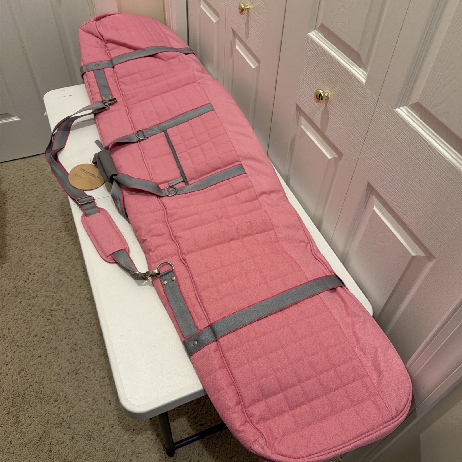 Bag Pottery Barn Teen Pink Quilted Personalized Shoulder Strap 64x15