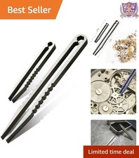 2pcs Titanium Tweezers Set Portable EDC Camping Travel Outdoor Silver