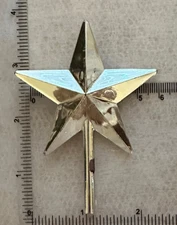 VINTAGE SILVER METALLIC LARGE CLASSIC STAR Ceramic Christmas Tree Topper RARE