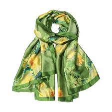 Silk Feeling Long Scarf Fashion Floral Large Scarf Satin Shawl Wraps for Wome...