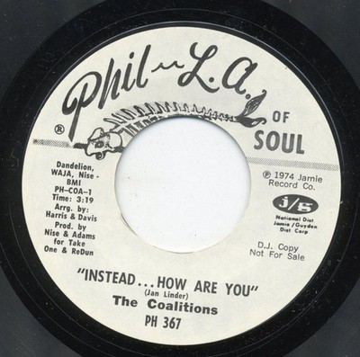 Coalitions - Instead... How Are You - Used Vinyl Record 7 - Promo - G8100z
