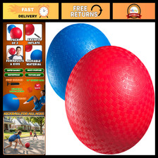10" Kickball Set - 2-Pack Red  Blue with Pump - Large Playground Balls for Kids