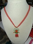 Southwestern Native American Woven Red Seed Bead Figural Chief Necklace Bookmark — photo 4