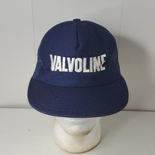 Vintage Valvoline Oil Spelled Out Embroidered Logo Trucker Hat Snapback Cap USA