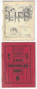 1883 Life Vol. 1 No. 1 Mini-Mag.; The Missouri Girl Stage Play Picture Booklet