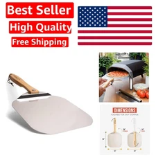 Aluminum Pizza Peel with Foldable Handle - 12x14 Inch for Easy Storage