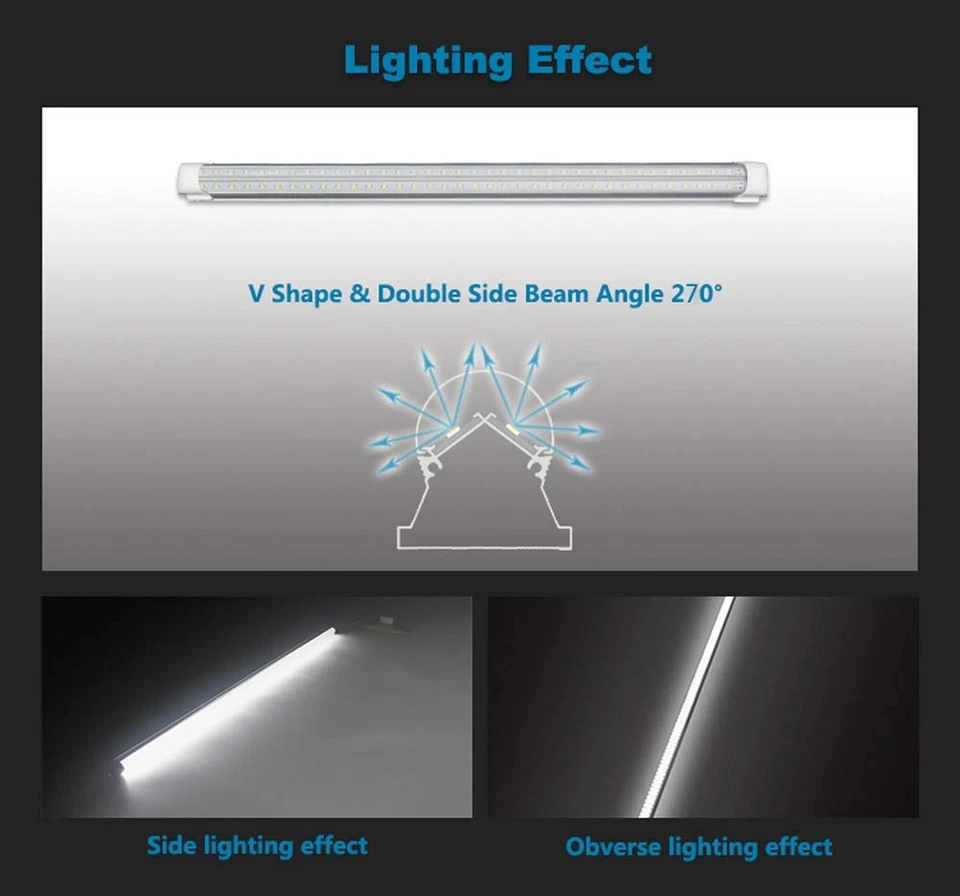 TRLIFE 8FT Lámparas LED 72W, 8FT LED Luz de Tienda 5000K Luz de Día Blanca Du... Foto 4 de 4