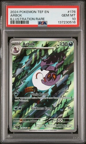 2024 POKEMON TEF EN-TEMPORAL FORCES ILLUSTRATION RARE #176 ARBOK PSA 10