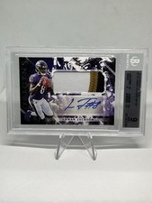 Lamar Jackson 2018 Panini Origins Rookie Patch AUTO BGS 9 Ravens On Card 3-Color. rookie card picture
