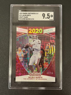 Jalen Hurts 2020 Contenders Draft Picks Rookie Draft Class Blocks /10 SGC 9.5