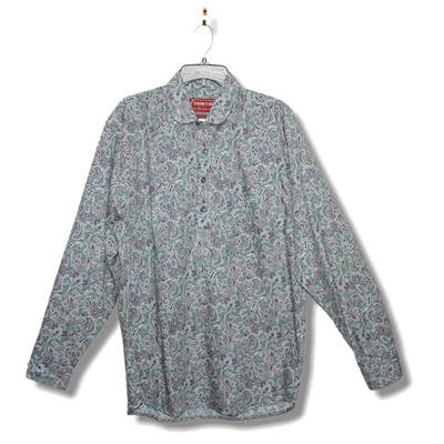 FRONTIER by Lawrence Scott Men's Large Green Paisley Western Pullover Shirt
