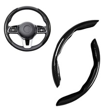Carbon Fiber Steering Wheel Cover for 38CM Diameter Steering Wheels Pair Black