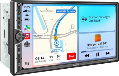 7''' Double Din Car Stereo with Wireless CarPlay and Android Auto Bluetooth, FM