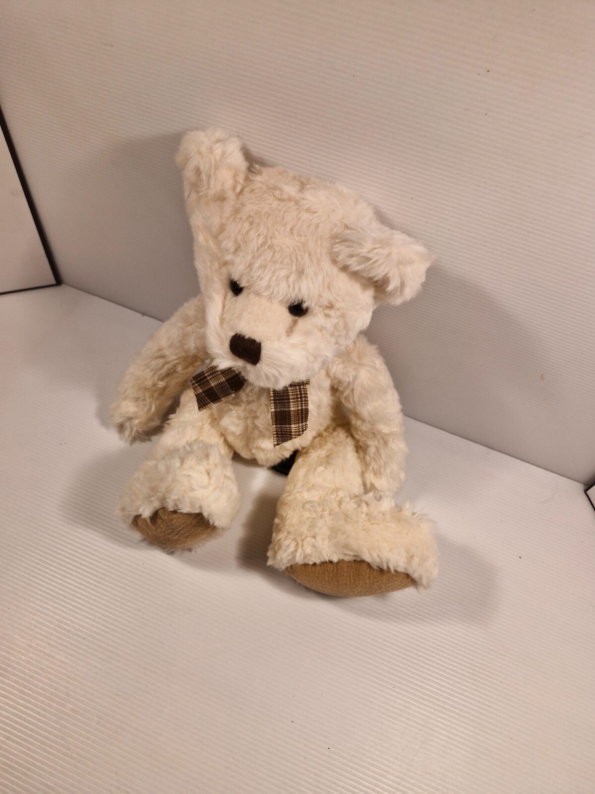 Russ Teddy Bear Caswell Bow 34cm Cuddly Soft Toy eBay