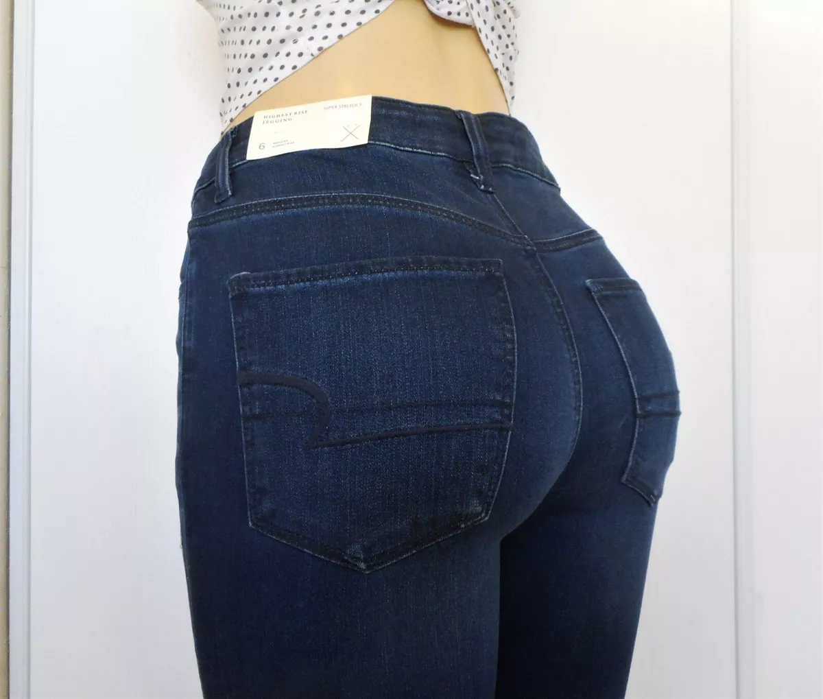 New American Eagle Jeans Size 6 Womens High Rise Stretch Jegging Denim