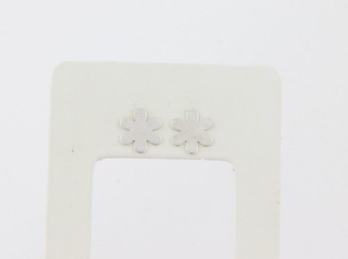 Sterling Silver Daisy Flower Earrings Stud Post 1/2" Round - Picture 5 of 8
