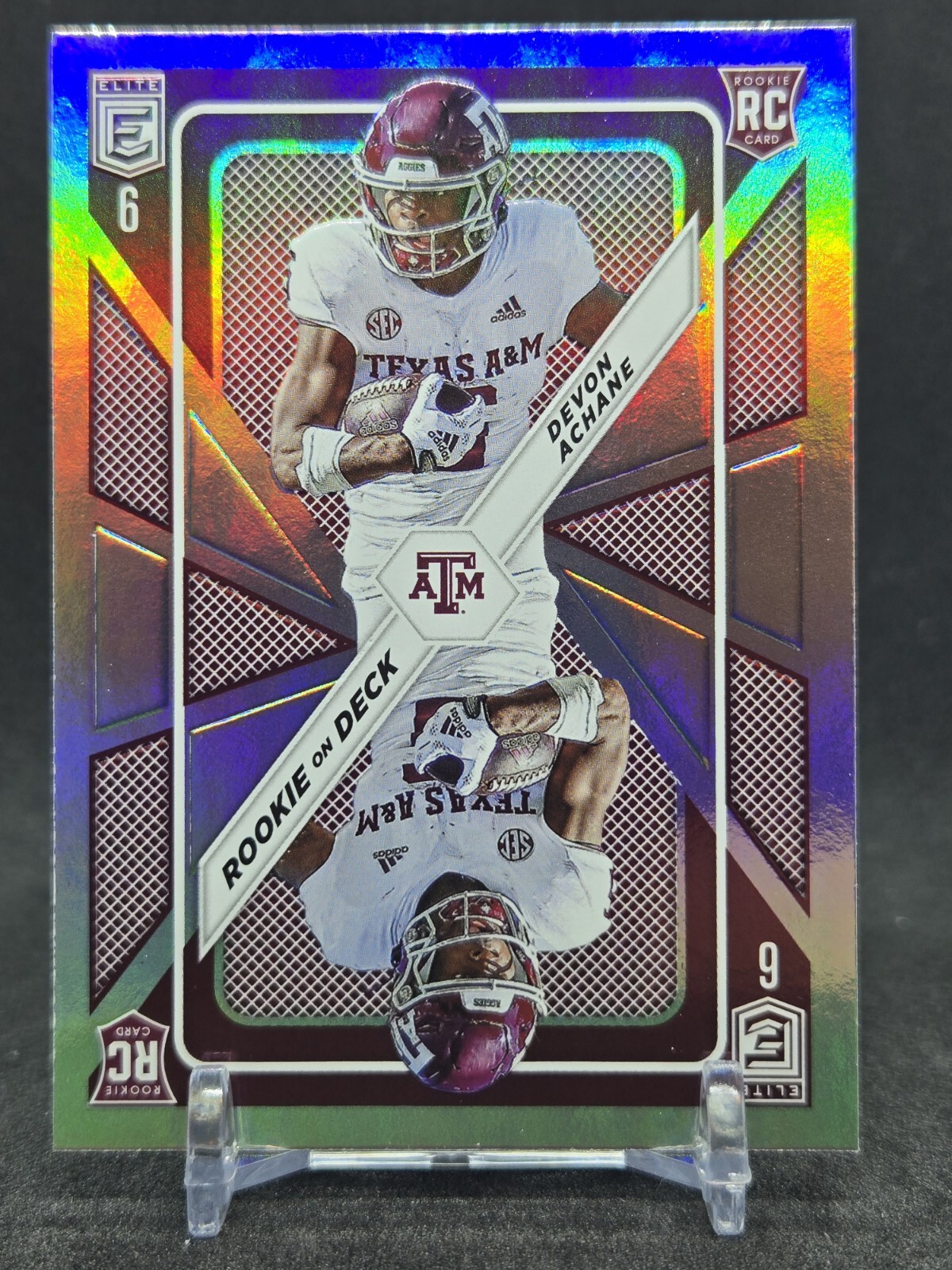 2023 Panini Donruss Elite Rookie on Deck Devon Achane RC #RD-13 Miami / A&M