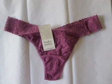 HANKY PANKY DAILY LACE ORIGINAL RISE THONG 771101, GRAPE, O/S, NWT 24
