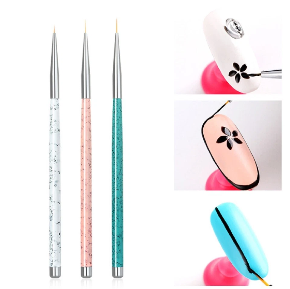 3 Pcs Nail Art Tool Set – Nail Art Pen, UV Gel Dotting Tool & Fine Liner Brush - Image 2 of 4