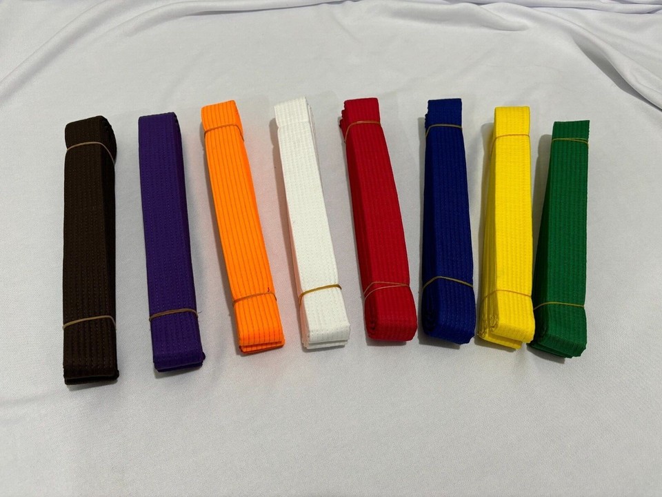Martial Arts Karate Taekwondo Judo Double Wrap Solid Color Belts | eBay