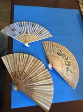 lot of 3 vintage hand fans