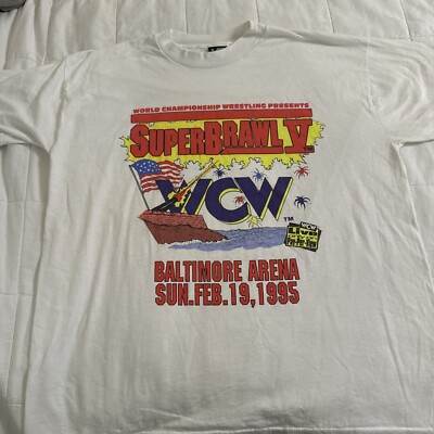 Brand new Fruit of the Loom brand, ''WCW Super Brawl V Feb. 19, 1995'' t-shirt XL