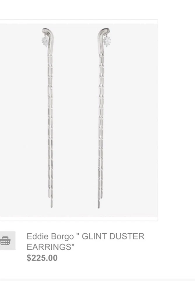 Eddie Borgo earrings 7.5" Glint Duster Rhodium Plated Wedding Crystals NEW$225 - Image 3 of 4