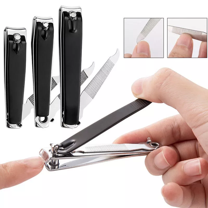 12 Pieces Stainless Steel Nail Clipper Bulk Pack Set Silver Nail Cutter  Fingernails and Toenail Clipper Cutter for Women Men