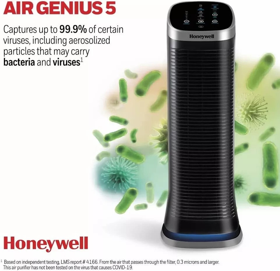 Air Purifier Filtration Honeywell Air Genius 5 Touch Screen Timer