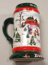Anheuser-Busch Budweiser 1991 Holiday Stein "The Season's Best" Clydesdales (B)