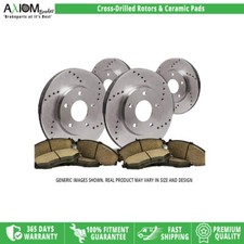 Front Rear Drilled Brake Rotors Ceramic Pad for VW Atlas Atlas Cross Sport