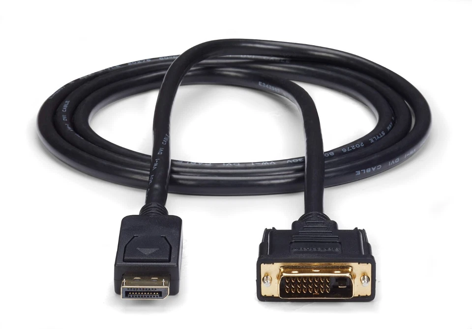 2 StarTech 6ft DisplayPort 20 pin to DVI-D 25 pin DVI Cable M/M DP2DVI2MM6 NEW - Image 2 of 3